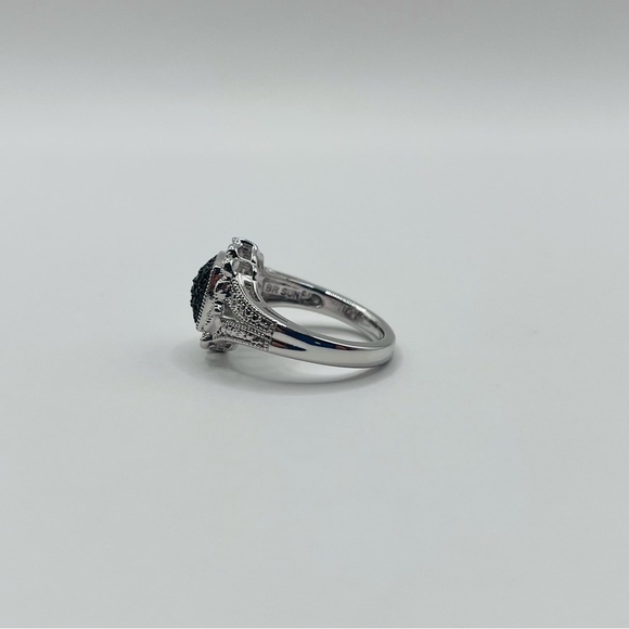 Rhodium Plated Black Ring - Picture 5 of 6